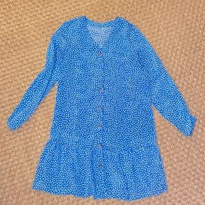 Blue drop waist dress